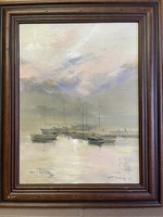 Tarasz Tabaka: Csónak kikötő  című festménye