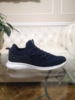 Victory 41-es unisex sneaker sötétkék szellős anyag, memory talp, elasztikus fűző