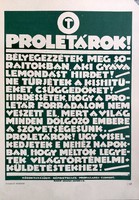 “Proletárok! Bélyegezzétek..”Szovjet soviet kommunista tanácsköztársaság mozgalmi plakát offset 1959