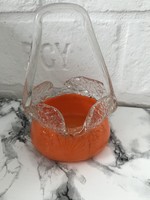 Üveg kosár tartó különleges narancssárga színben