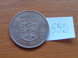 JERSEY 2 TWO PENCE 1981 Bronz #592