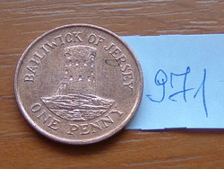 Jersey 1 penny 1998 tower le hocq tower, copper plated steel # 971