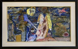 Gyula Sugár (1924-1991) luna (1977) c. Oil painting / 34x60 cm /