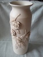 Shabby chic romantic, plastic rose white ceramic vase for wedding too
