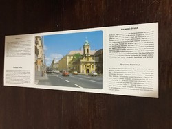 Budapest-Kerepesi út Rókus kápolna Kinyitható képeslap,négy nyelvű ismertetővel,színes fotóval.