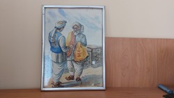 (K) hafizullah portrait, people painting 1957 26x35 cm