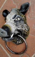 Wild boar knocker - cast iron