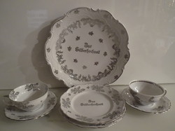 PORCELÁN - BAVARIA - 7 DB ! -  WINTERLING - EZÜSTLAKODALOMRA - EZÜSTÖZÖTT - HIBÁTLAN