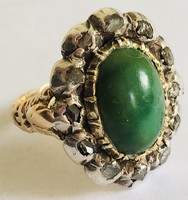 Antik Arany Gyűrű Türkiz Gyémántok Neobarokk