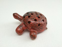 Retro régi kerámia teknősbéka mid century ikebana váza füstölőtartó tolltartó