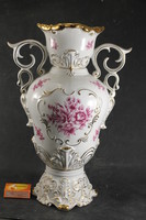 Hollóházi barokk füles váza 367