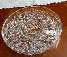 Beautiful split crystal serving bowl, centerpiece 25 cm in diameter