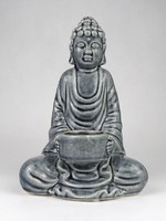 1I458 Meditáló Buddha repesztett mázas kerámia szobor 20 cm