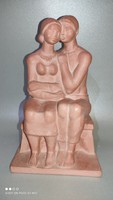 Ceramic terracotta sculpture with a pair of Croatian signs