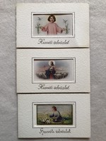3 Antique Easter Open Mini Postcards, Greeting Cards - Postage Clean