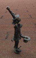 Ernő Tóth - clown - small sculpture - bronze statue