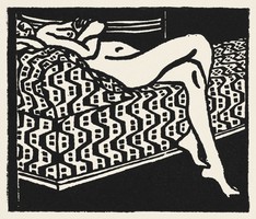 Kirchner - Meztelen lány a kanapén - vászon reprint