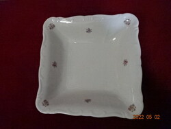 Zsolnay porcelain garnished bowl, antique, square. He has! Jókai.