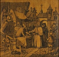1I686 XX. század első fele : Várjelenet a középkorban tollrajz