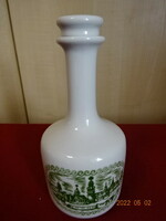 Lowland porcelain brandy bottle with soprano inscription and green pattern. He has! Jókai.