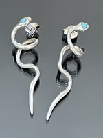 Különleges ezüst fülbevaló pár, Türkiz kövekkel