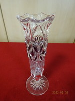 Lead crystal vase with purple pattern, height 16.5 cm. He has! Jókai.