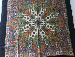 Very fine silk scarf with oriental pattern, 85 x 84 cm