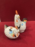Raven house porcelain garden with rooster and hen