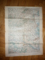 Régi papír térkép pécs környéke trianoni határokkal  kb 1920 as évek 62x47cm