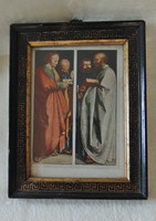 Albrecht Dürer: A négy apostol  -  csodás antik kis nyomat különleges keretben