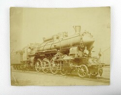 1J008 Antik vasút gőzös fotó lokomotív fotográfia 12 x 15.5 cm