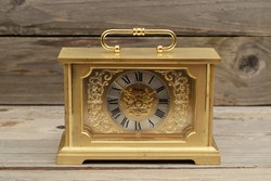 Old rhythm copper fireplace clock / retro japanese transistor clock / mid-century