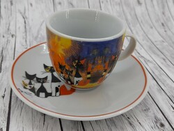 Goebel cica dekoros porcelán kávés csésze aljjal
