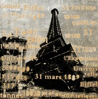 Eiffel-torony - francia feliratozású, látványos egyedi grafika, vászon alapon