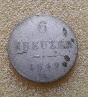 1849A  6 kreuzer  Ag ezüst
