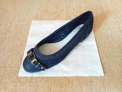 36-os Minozzi Miláno női bőr cipő, kék körömcipő