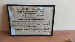 Szavazókör értesítés rendszerváltás előttről