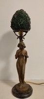Unique art nouveau table statue-lamp