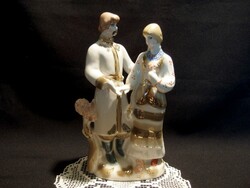 Régi Szovjet-Ukrán-ZHK Polonne - porcelán páros arany festéssel 26 cm