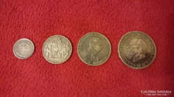 Silver (4 pcs.) Dautsches reich mark. 1/2, 2, 3, and 5.