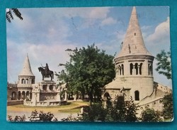 Budapest, fisherman's bastion with the statue of St. Stephen 1963, ran