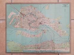 Régi Olaszország, Velence, Lido térkép, prospektus 1970 körúli