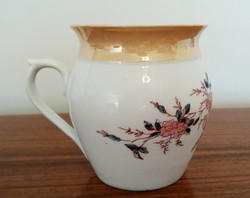 Régi virágos porcelán kis csupor vintage bögre 9.5 cm