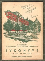 A Miskolci Református Lévay József Gimnázium Évkönyve 1938