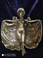 Antik bronz nőalakos tálka (hamuzó) a 20.sz. elejéről