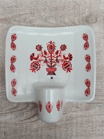 Hollóházi  dekorral Kőbányai Porcelángyár fali lámpa