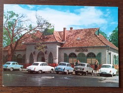 Régi képeslap Balatonszárszó Vén Diófa étterem veterán autók fotó levelezőlap