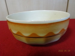 Granite porcelain bowl with brown painting, marking 1518. Vanneki! Jókai.