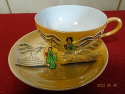 Japanese porcelain teacup + placemat with green dress geisha. He has! Jókai.