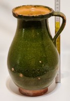 Folk, dark green glazed ceramic milky bastard (2214)